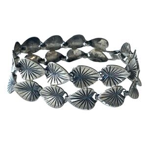 Danecraft Vintage Jewelry - Sterling Silver Intricate Botanical Leaf Bracelet